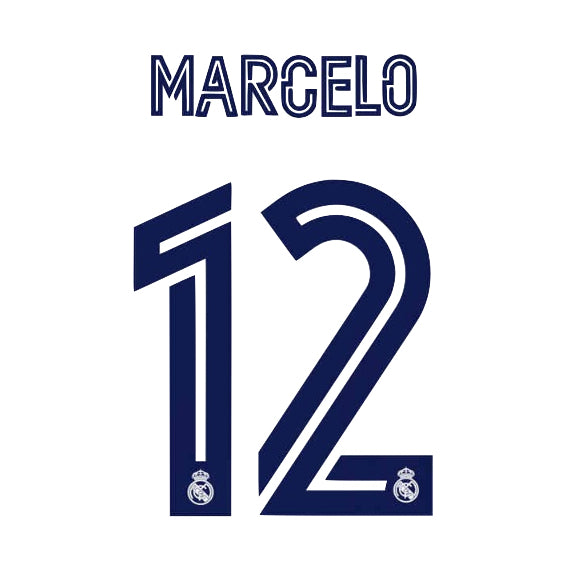 Real Madrid 2020/21 Home Marcelo #12 Jersey Name Set