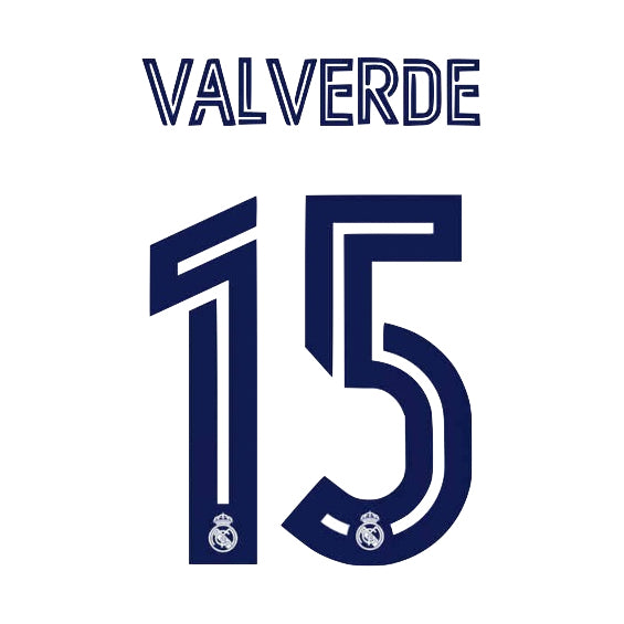 Real Madrid 2020/21 Home Valverde #15 Jersey Name Set