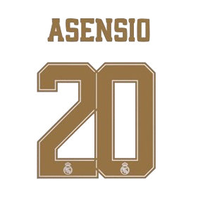 Real Madrid 2019/20 Home Asensio #20 Jersey Name Set
