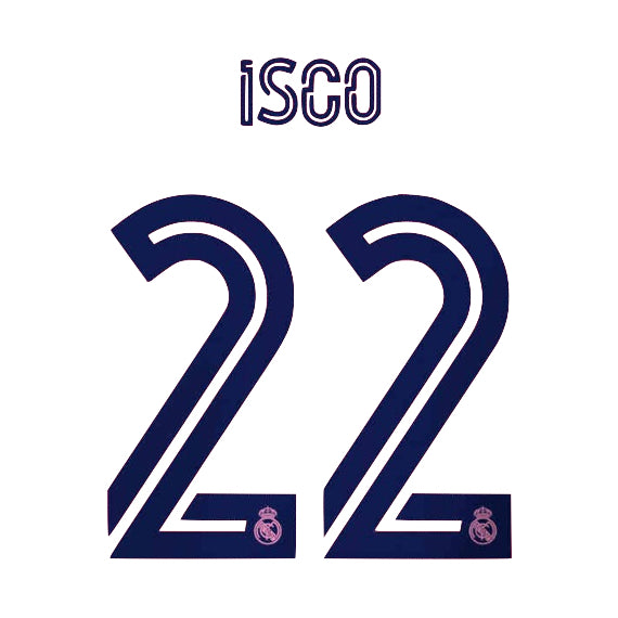 Real Madrid 2020/21 Away Isco #22 Jersey Name Set