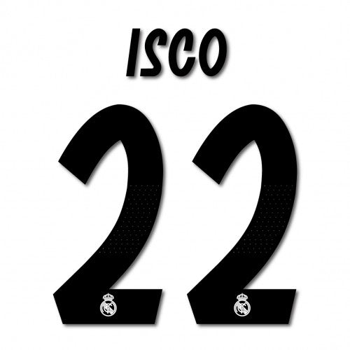 Real Madrid 18/19 Home Isco #22 Jersey Name Set