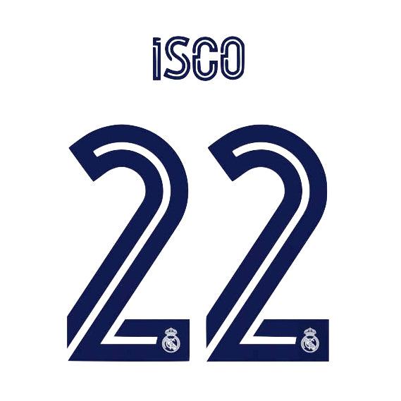 Real Madrid 2020/21 Home Isco #22 Jersey Name Set
