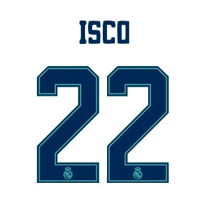 Real Madrid 2019/20 Third Isco #22 Jersey Name Set