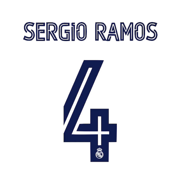 Real Madrid 2020/21 Home Sergio Ramos #4 Jersey Name Set