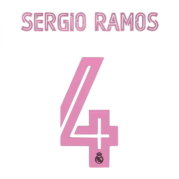 Real Madrid 2020/21 Third Sergio Ramos #4 Jersey Name Set
