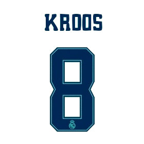Real Madrid 2019/20 Third Kroos #8 Jersey Name Set