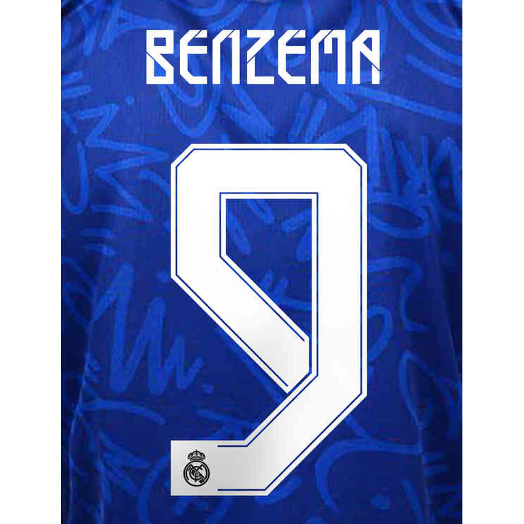 Real Madrid 2021/22 Away/Third Benzema #9 Jersey Name Set