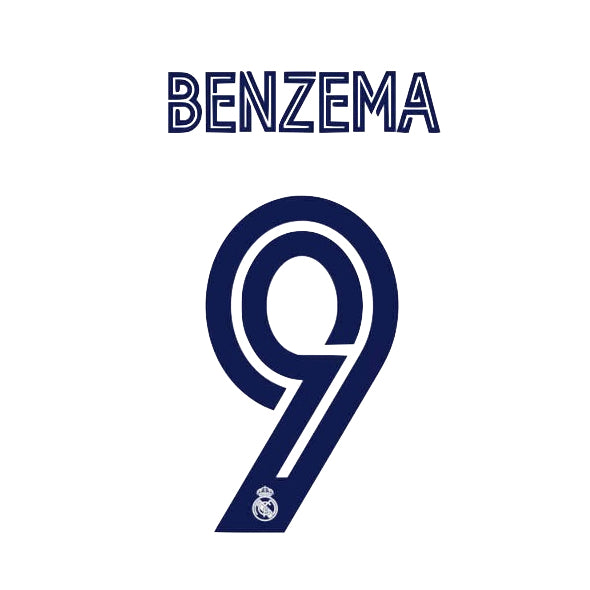 Real Madrid 2020/21 Home Benzema #9 Jersey Name Set