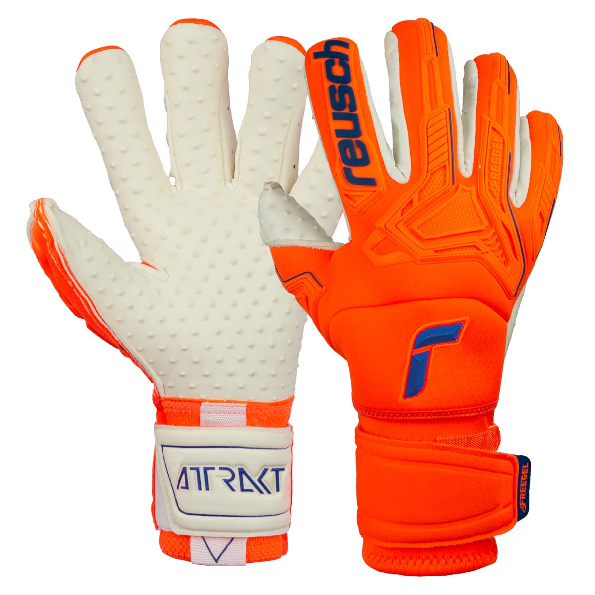 Reusch Attrakt FS Freegel Speedbump Ortho-Tec Goalkeeper Glove - Orange-Blue (Pair)