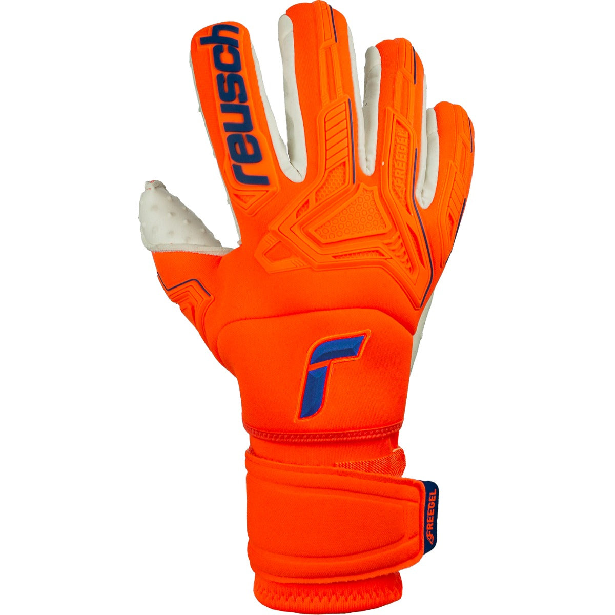 Reusch Attrakt FS Freegel Speedbump Ortho-Tec Goalkeeper Glove - Orange-Blue (Single - Outer)