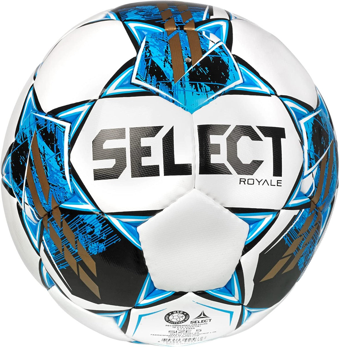 Select Royale v22 NFHS Ball - White-Blue (Front)