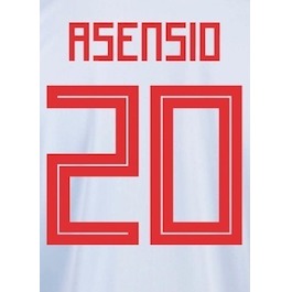 Spain 2018 Away M. Asenio #20 Jersey Name Set