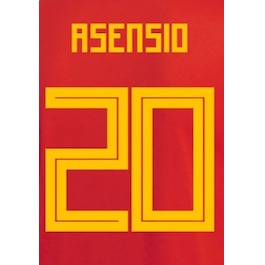 Spain 2018 Home Asensio #20 Jersey Name Set