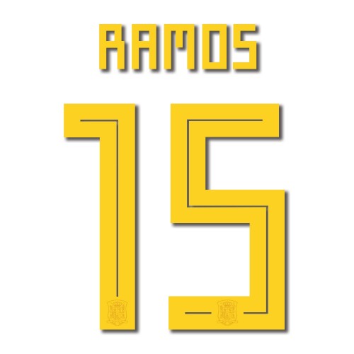Spain 2018 Home Ramos #15 Jersey Name Set