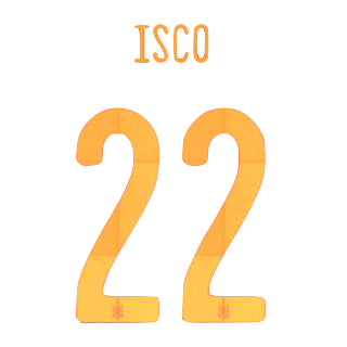 Spain 2020/21 Home Isco #22 Jersey Name Set