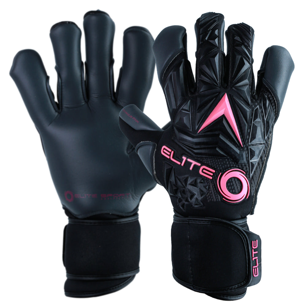 Elite Sport Titanium Pink Goalkeeper Gloves - Black-Pink (Pair) 