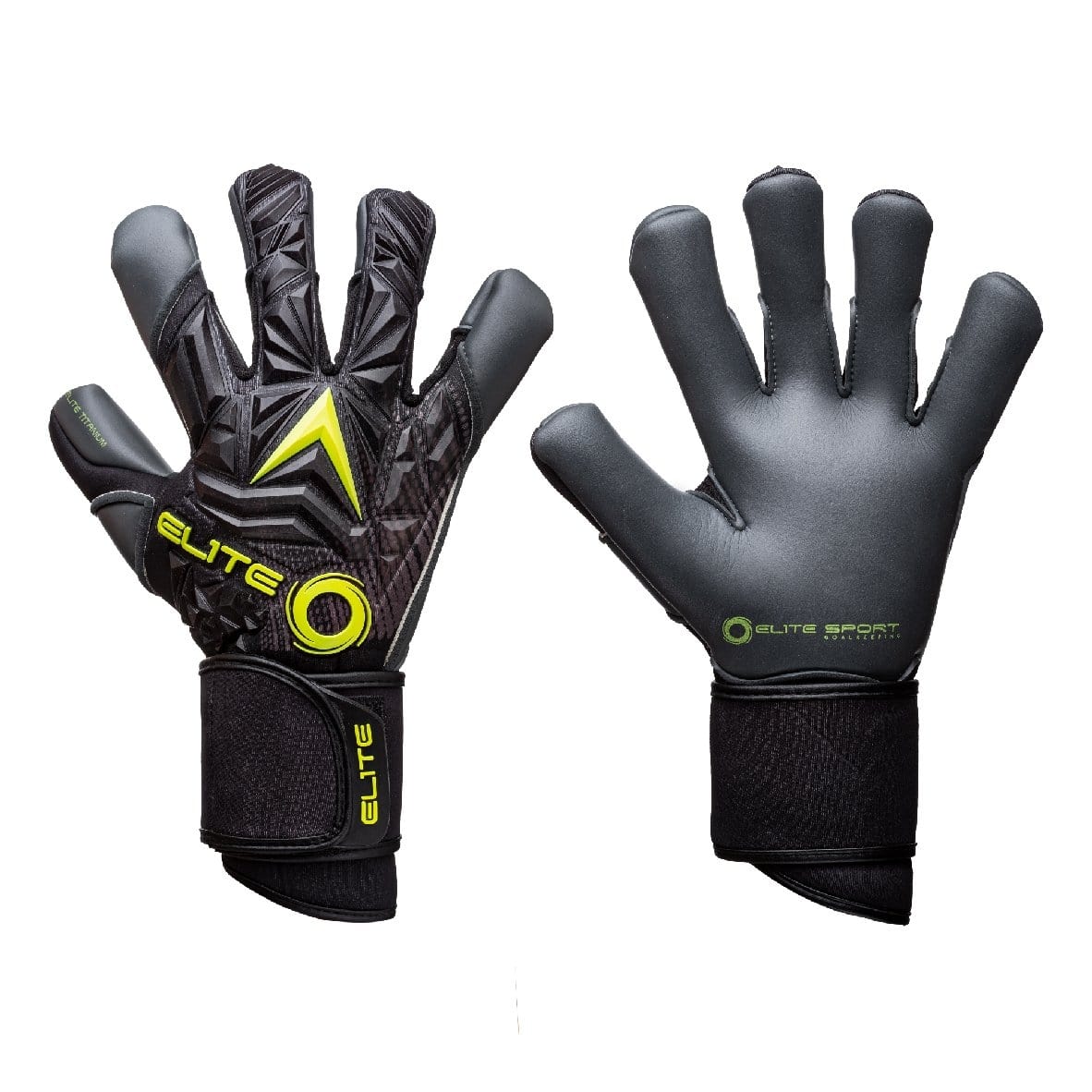 Elite Sport Elite Titanium Yellow Goalkeeper Gloves - Black-Yellow