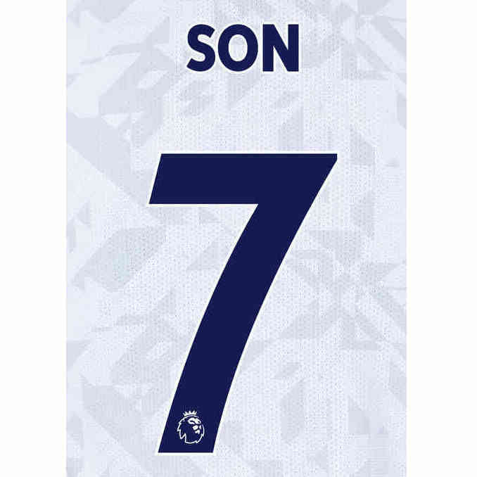Tottenham 2019/22 Home Son #7 Jersey Name Set