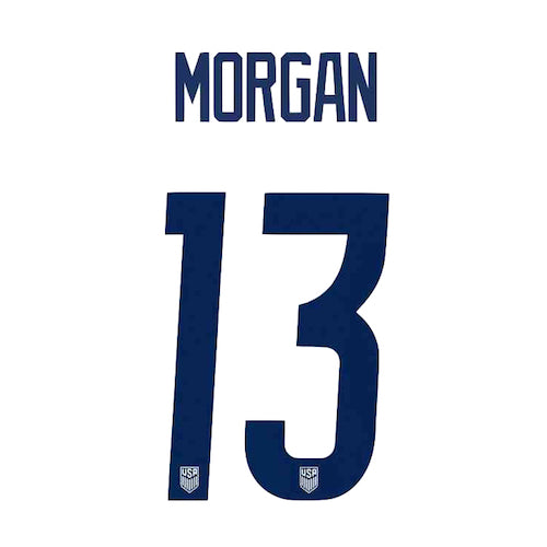 USA 2020/21 Home Women's Morgan #13 Jersey Name Set