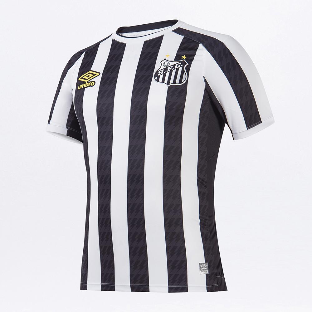 Umbro 2021-22 Santos Away Jersey - Black-White (Diagonal)