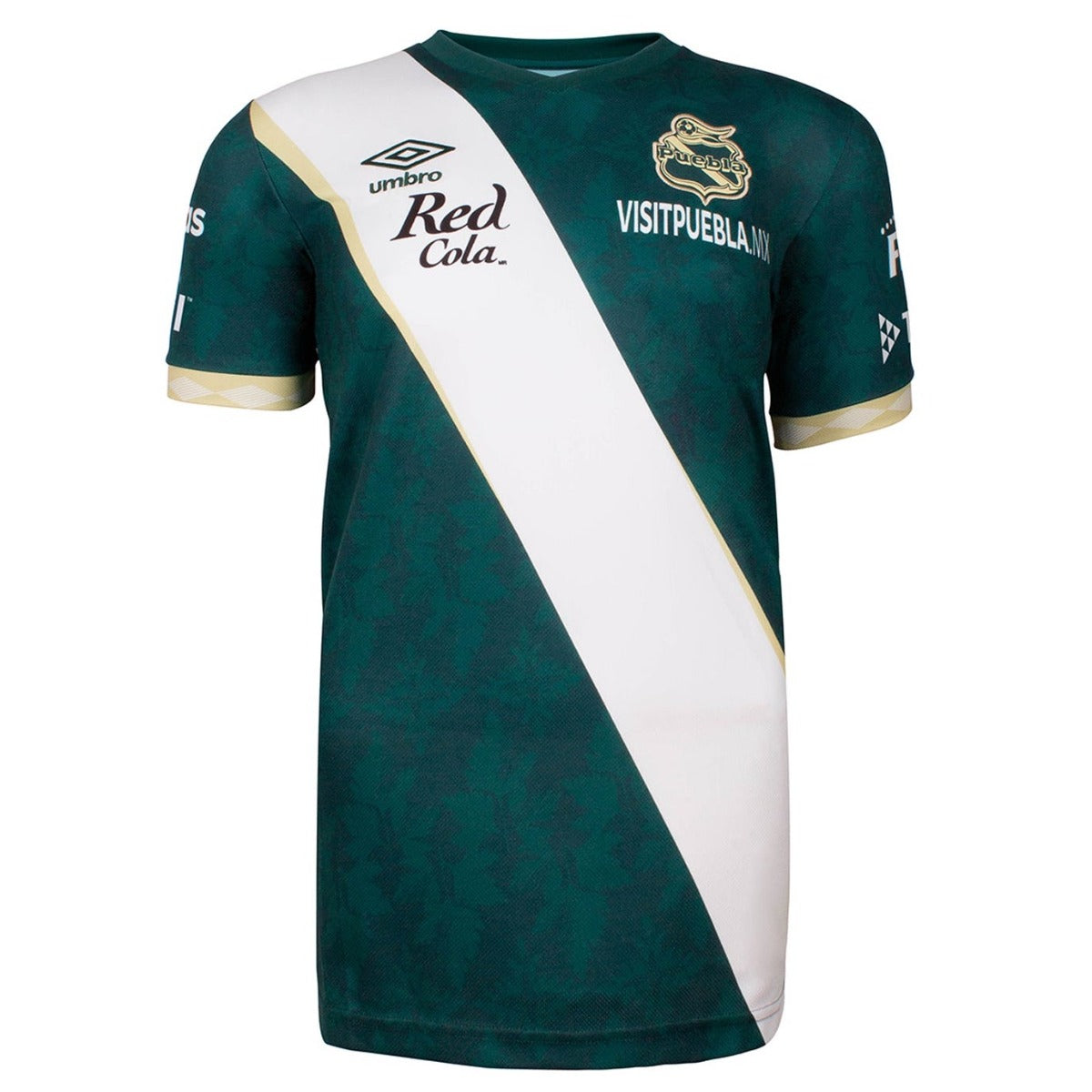 Umbro 2021-22 Puebla Away Jersey - White-Green (Front)