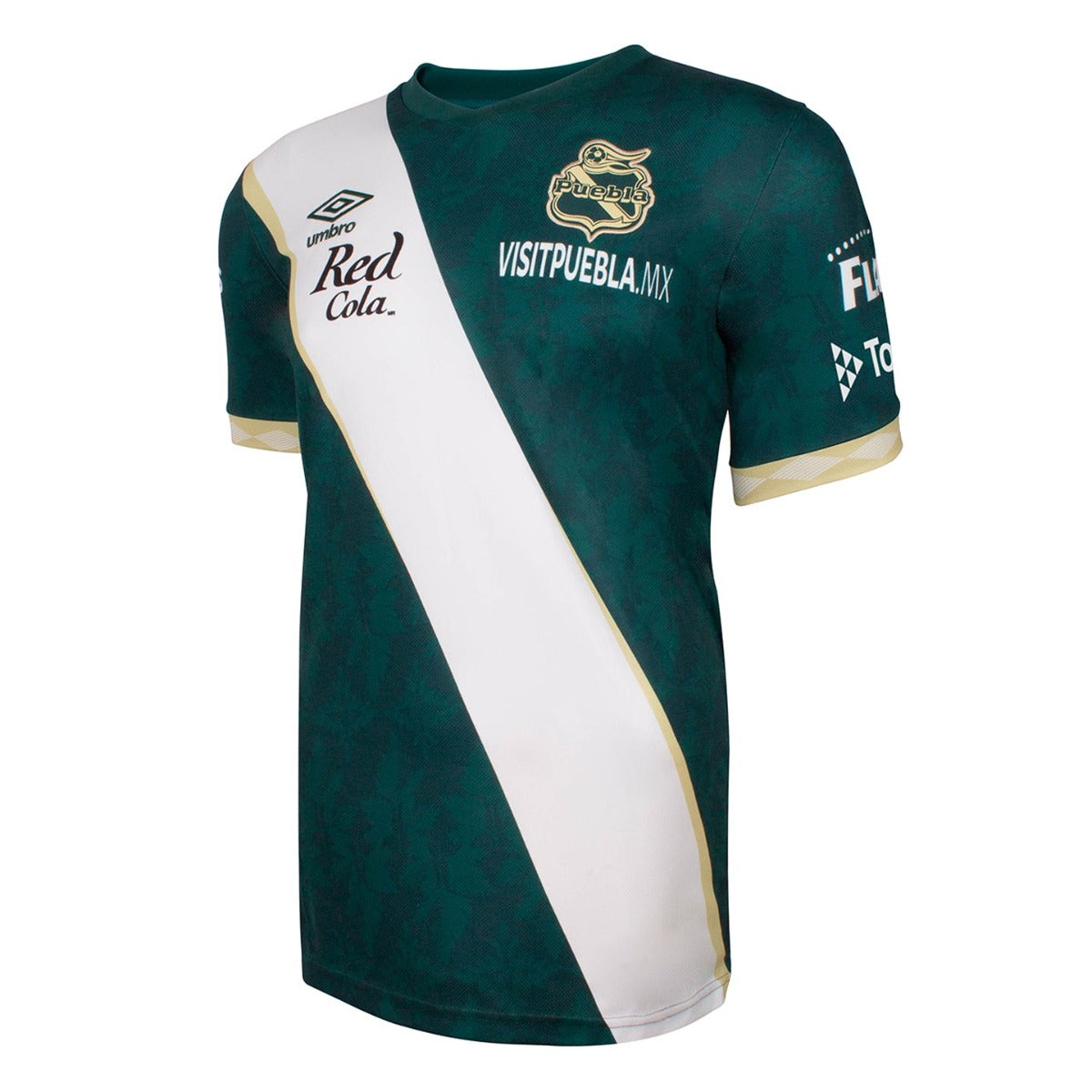 Umbro 2021-22 Puebla Away Jersey - White-Green (Diagonal 1)